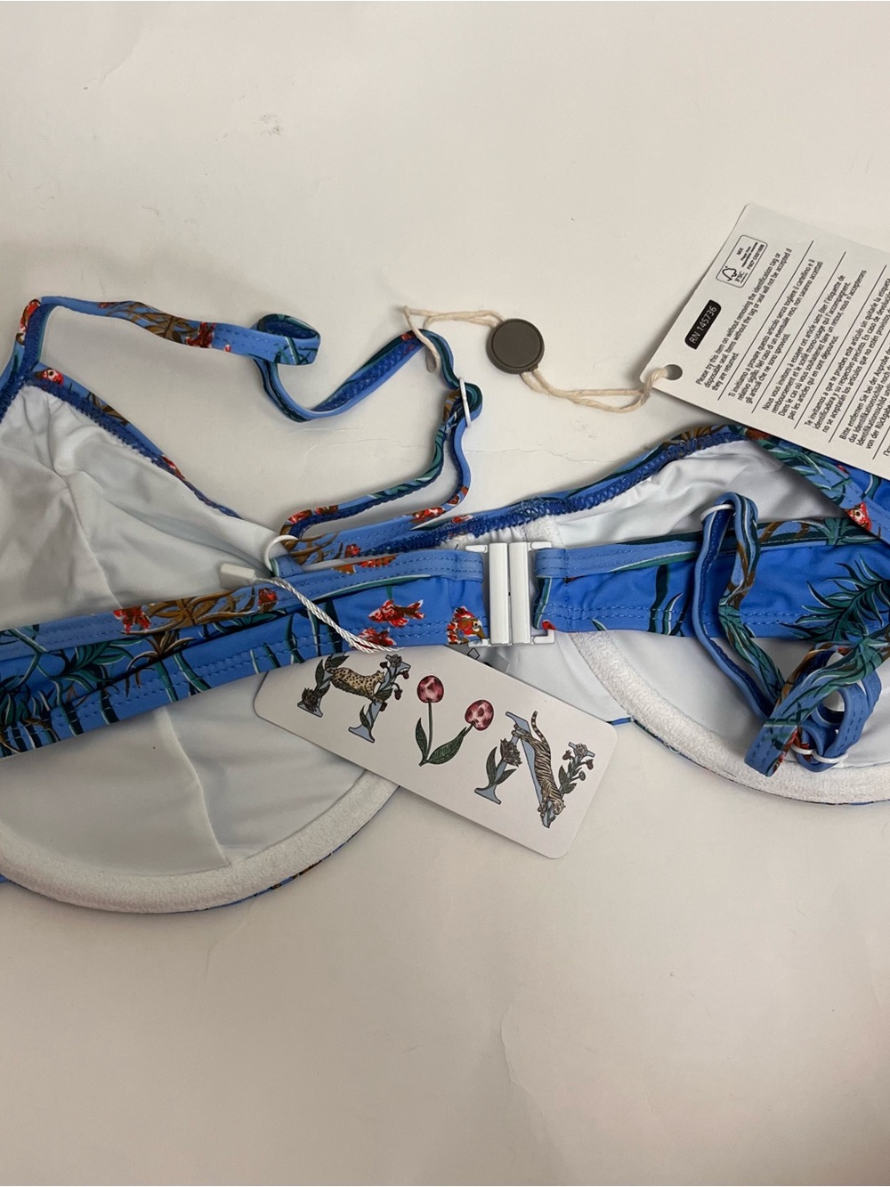 Hvn Blue Azure Bikini Top Xxl Clasp Back Closure Under The Sea Nwt Swim Women’s — image 5 of 8